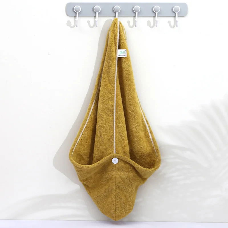 Towel Bathroom Absorbent Women Adult Quick-Drying Bath Thicker Shower Long Curly Hair Cap Dry Head Hair Towel Microfiber Wisp - Slobuy