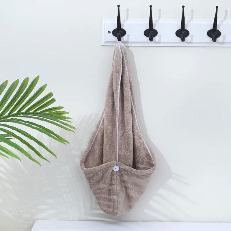 Towel Bathroom Absorbent Women Adult Quick-Drying Bath Thicker Shower Long Curly Hair Cap Dry Head Hair Towel Microfiber Wisp - Slobuy