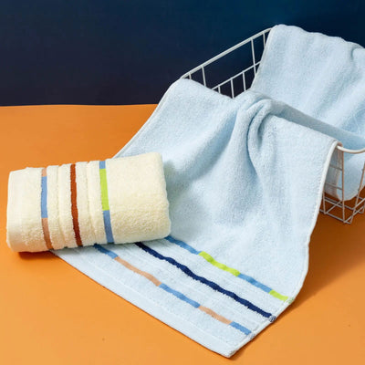 Towels 100% Cotton 35X75 Colorful Stripes Lighter Weight Absorbent Quick Dry Perfect Bathroom - Slobuy