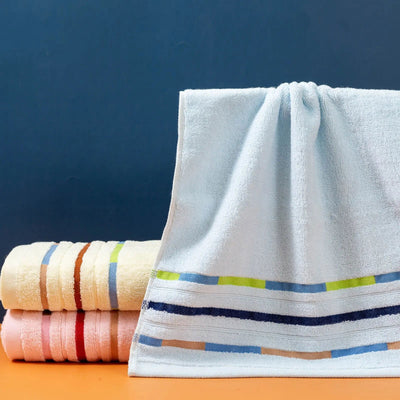 Towels 100% Cotton 35X75 Colorful Stripes Lighter Weight Absorbent Quick Dry Perfect Bathroom - Slobuy