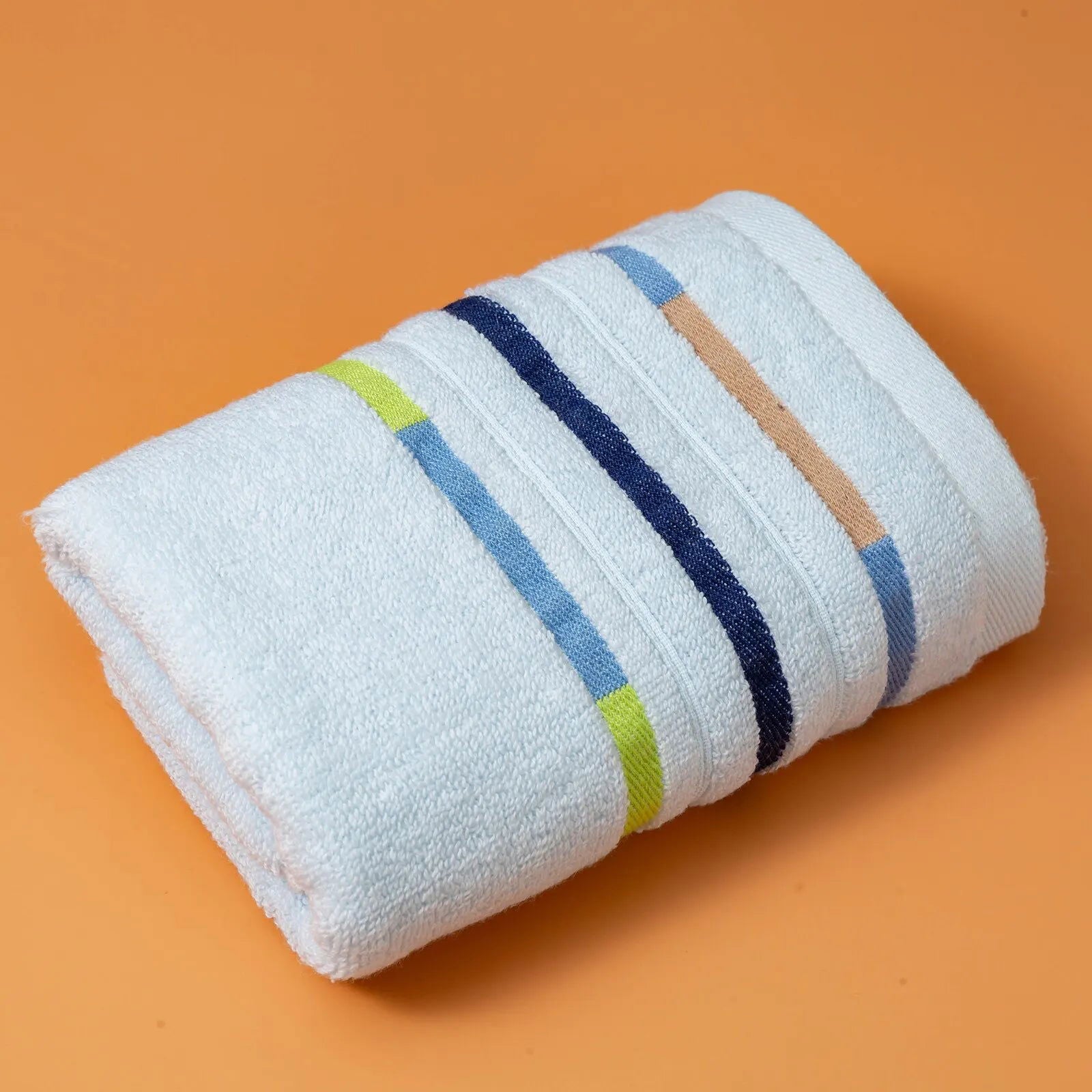 Towels 100% Cotton 35X75 Colorful Stripes Lighter Weight Absorbent Quick Dry Perfect Bathroom - Slobuy