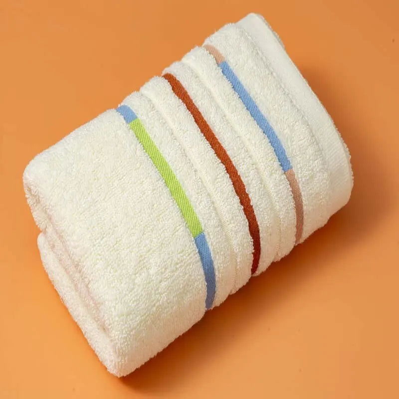 Towels 100% Cotton 35X75 Colorful Stripes Lighter Weight Absorbent Quick Dry Perfect Bathroom - Slobuy