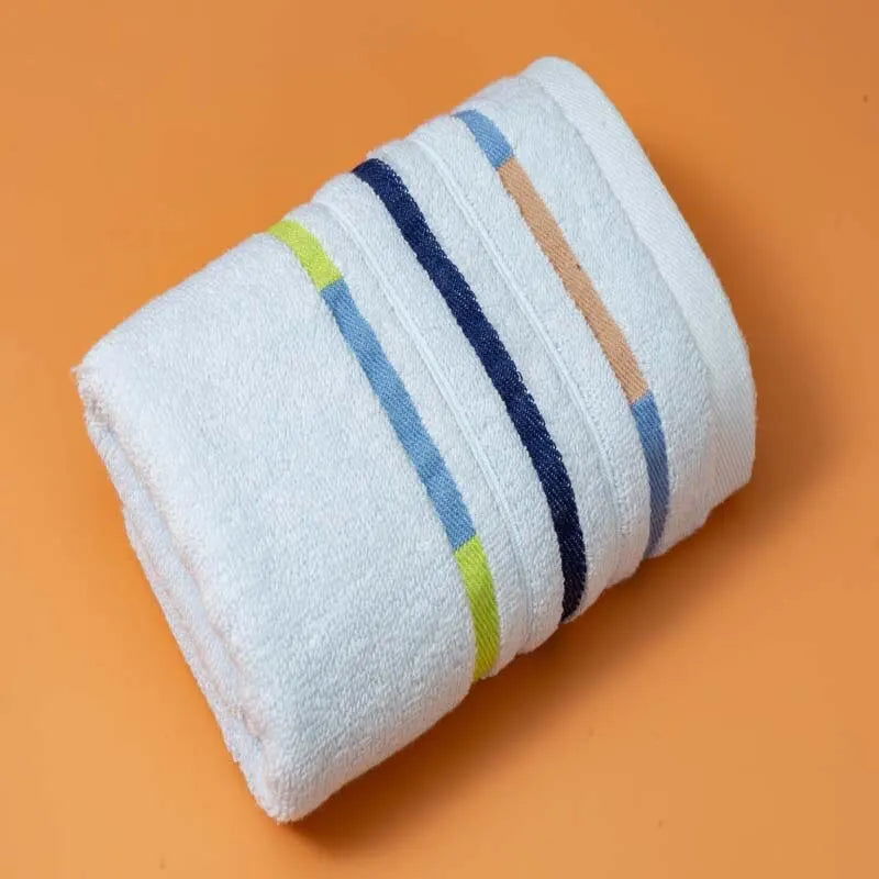 Towels 100% Cotton 35X75 Colorful Stripes Lighter Weight Absorbent Quick Dry Perfect Bathroom - Slobuy