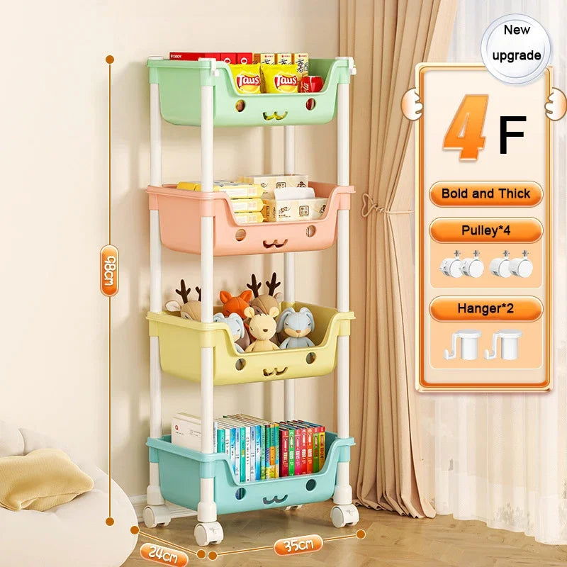 Toy Storage Trolley Bookshelf Snack Rack For Children Storage Organizer Bathroom Accessories Closet Organizer Kitchen Storage - Slobuy