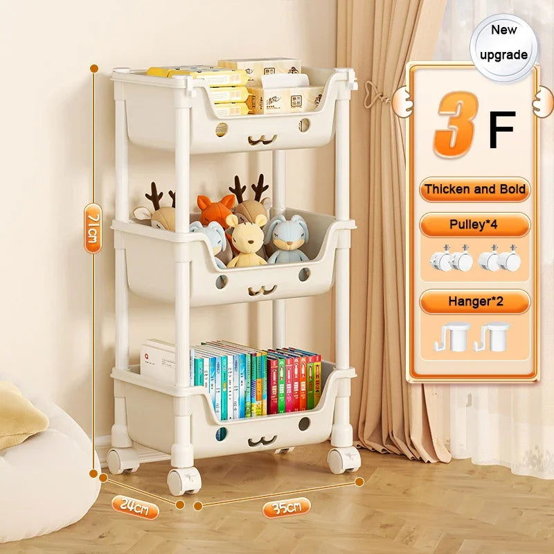 Toy Storage Trolley Bookshelf Snack Rack For Children Storage Organizer Bathroom Accessories Closet Organizer Kitchen Storage - Slobuy