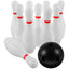 Toys Plasitc Bowling Play Set Fun Bowling Games Parent Children Interactive Toy for Home School (White) - Slobuy