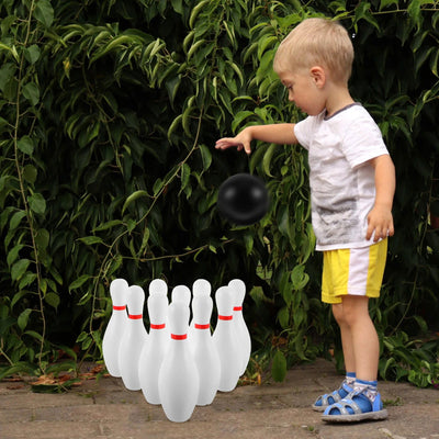 Toys Plasitc Bowling Play Set Fun Bowling Games Parent Children Interactive Toy for Home School (White) - Slobuy