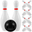 Toys Plasitc Bowling Play Set Fun Bowling Games Parent Children Interactive Toy for Home School (White) - Slobuy
