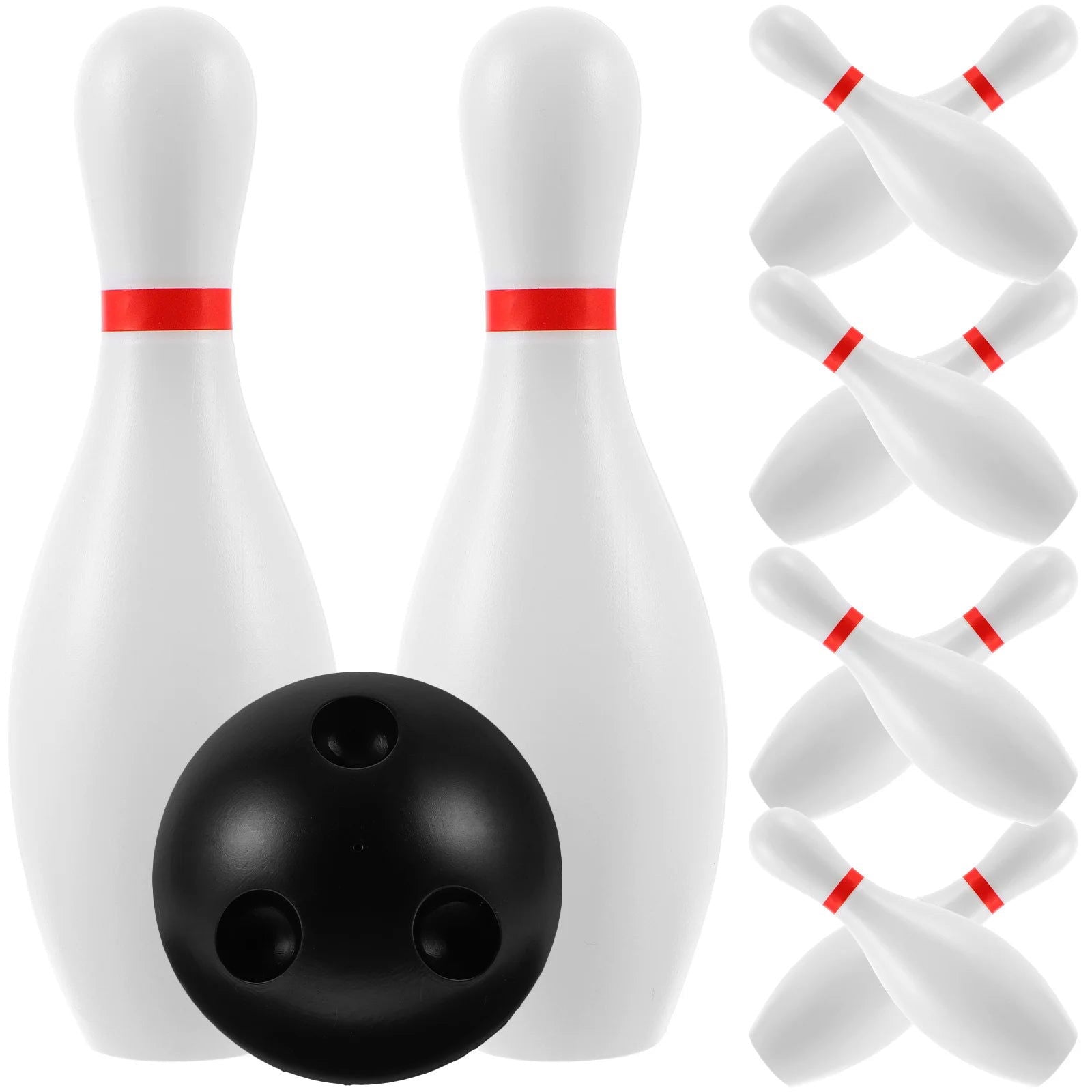 Toys Plasitc Bowling Play Set Fun Bowling Games Parent Children Interactive Toy for Home School (White) - Slobuy