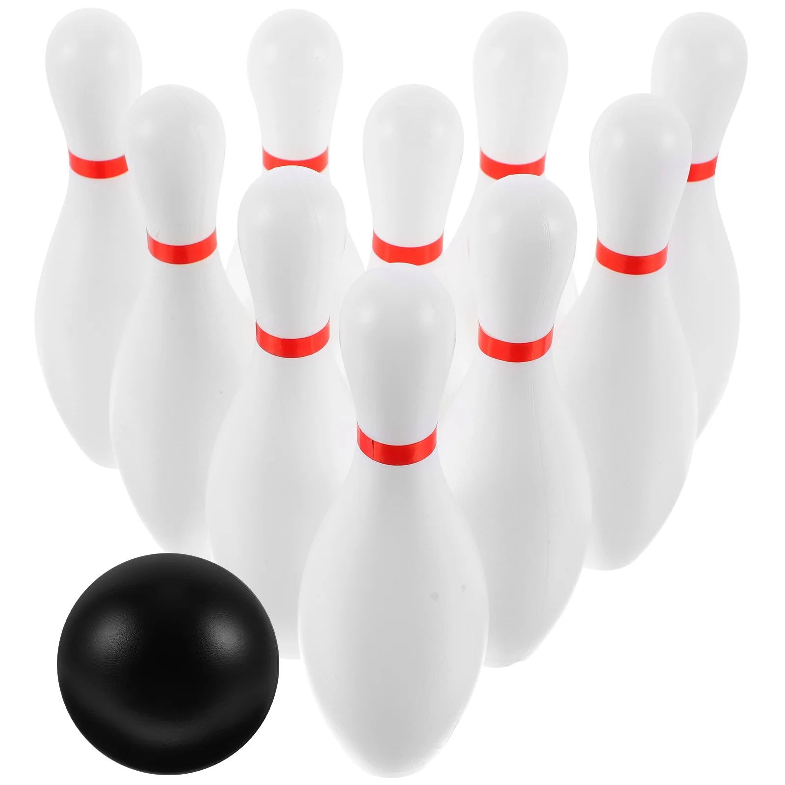 Toys Plasitc Bowling Play Set Fun Bowling Games Parent Children Interactive Toy for Home School (White) - Slobuy