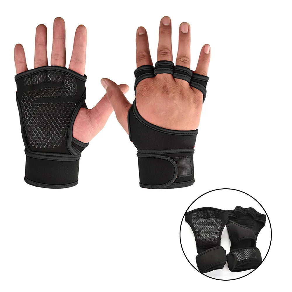 Training Sport Gloves for Men Women Workout Gloves Fitness Body Building Weightlifting Gym Hand Wrist Palm Protector Gloves - Slobuy