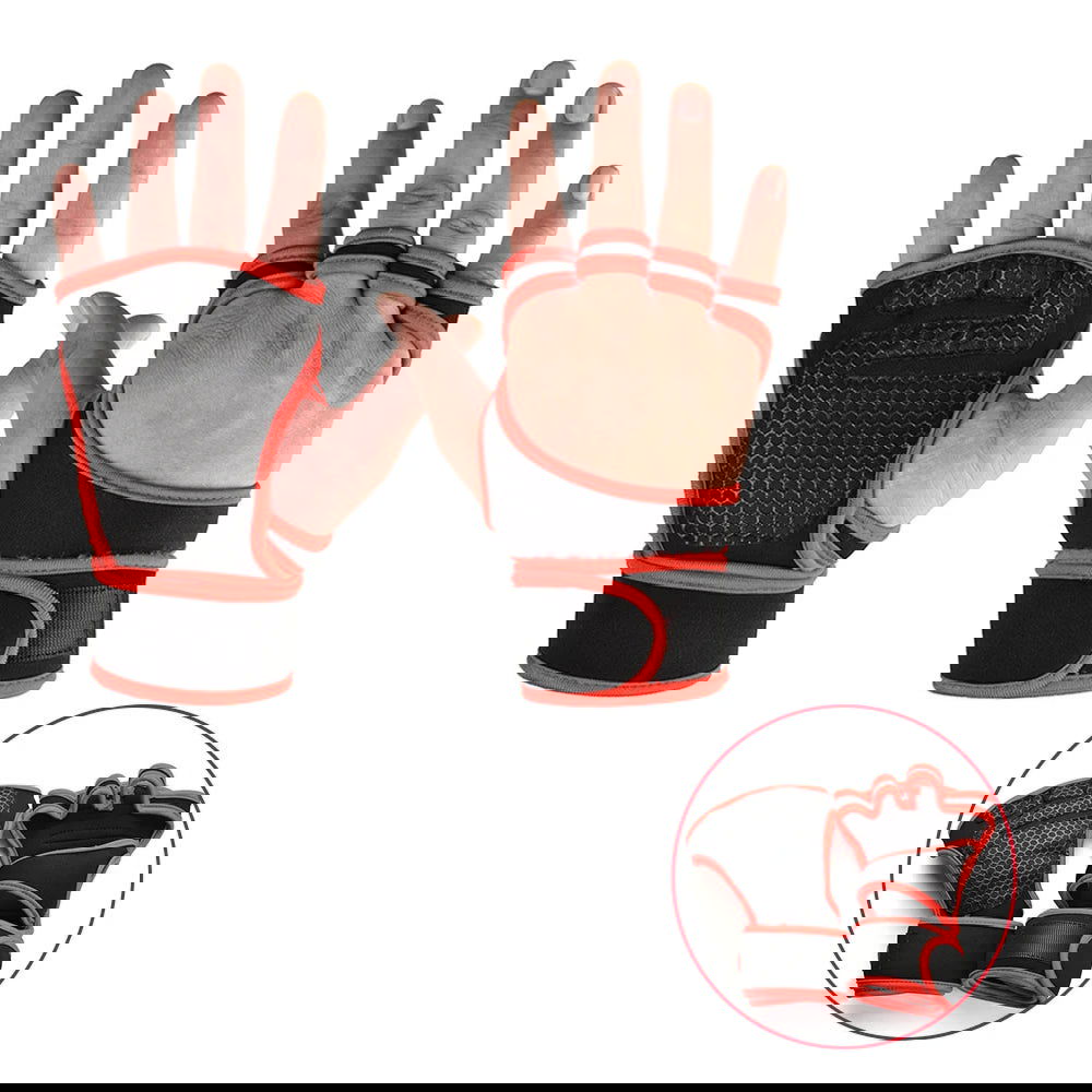 Training Sport Gloves for Men Women Workout Gloves Fitness Body Building Weightlifting Gym Hand Wrist Palm Protector Gloves - Slobuy