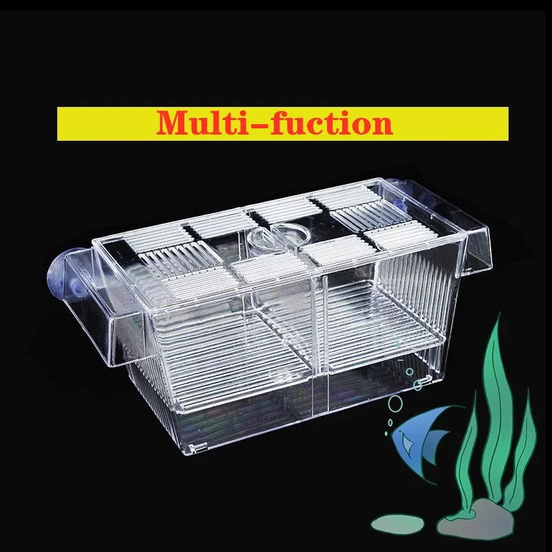 Transparent Acrylic Fish Tank Double Layer Breeding Isolation Box Aquarium Hatchery Incubator Holder - Slobuy
