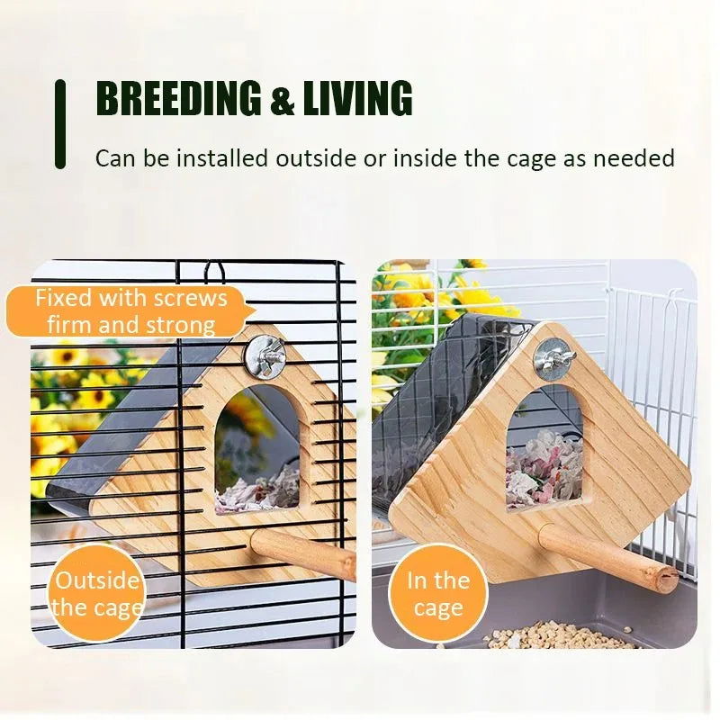 Transparent Bird Nest Breeding Box Cage Arakeet Nesting Box Acrylic Parrot Breeding House Bird Hanging Nest Birdcage Accessories - Slobuy