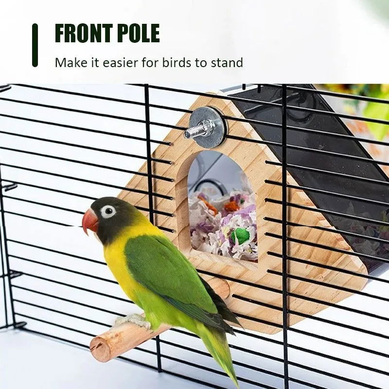 Transparent Bird Nest Breeding Box Cage Arakeet Nesting Box Acrylic Parrot Breeding House Bird Hanging Nest Birdcage Accessories - Slobuy
