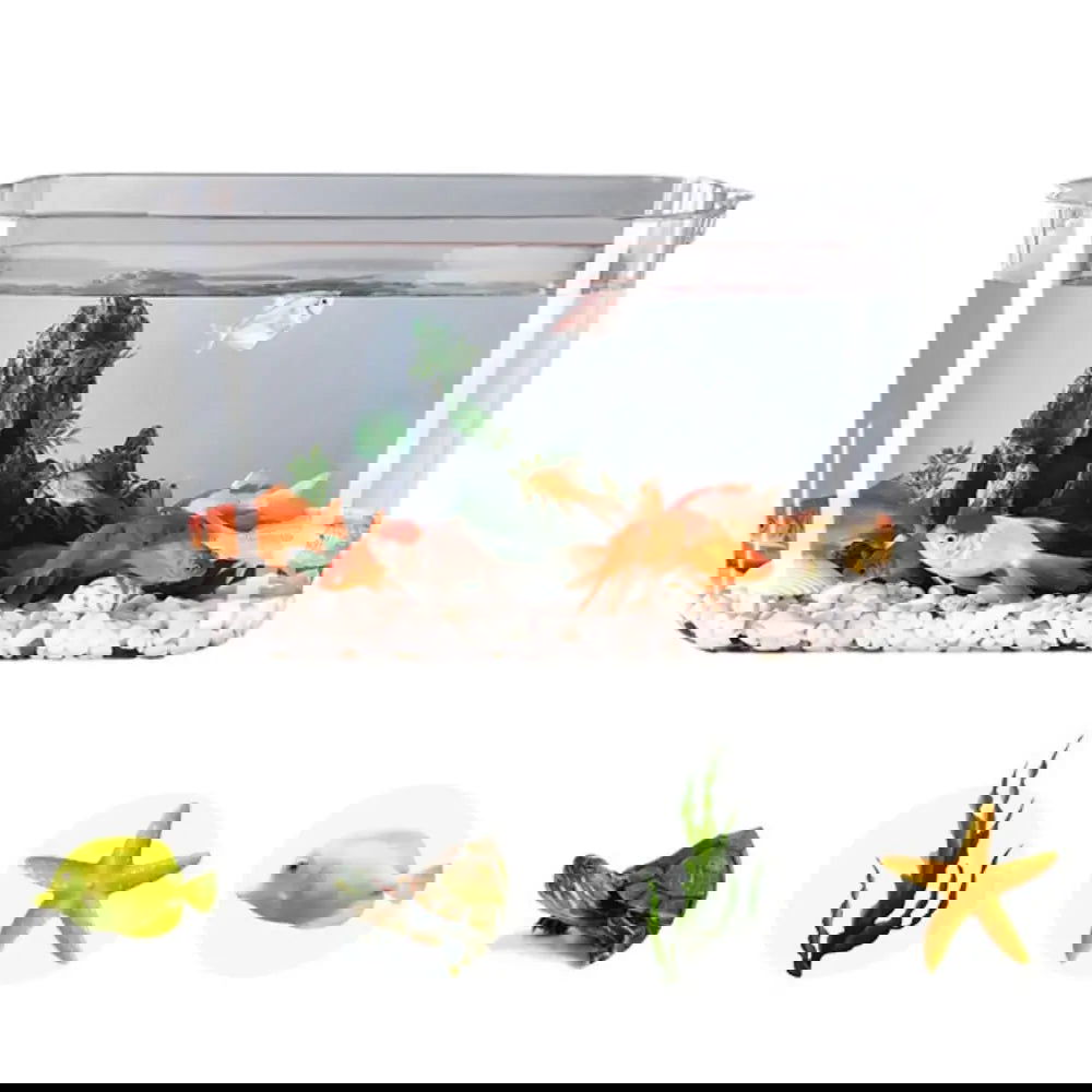 Transparent Explosion-proof Plastic Fish Tank Fall Prevention PET Desktop Goldfish Bowl Small Ecological Water Tank - Slobuy