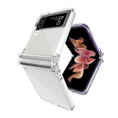 Transparent Hard PC Hinge Protector Full Protection Phone Case For Samsung Galaxy Z Flip 3 4 5G ShockProof Cover - Slobuy