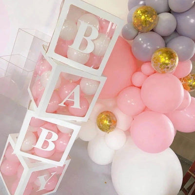Transparent Letter Baby Shower Box Birthday Wedding Custom Name Balloon Box 1st Birthday Party Decor Kids Baby Shower Girl Boy - Slobuy