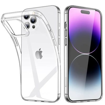 Transparent Phone Case For iPhone 15 11 12 13 14 Pro Max Soft TPU Silicone For iPhone X XS Max XR 8 7 Plus Back Cover Clear Case - Slobuy