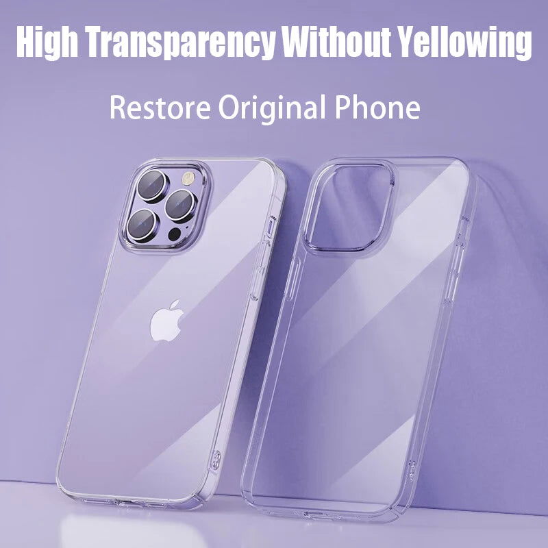 Transparent Phone Case For iPhone 15 11 12 13 14 Pro Max Soft TPU Silicone For iPhone X XS Max XR 8 7 Plus Back Cover Clear Case - Slobuy