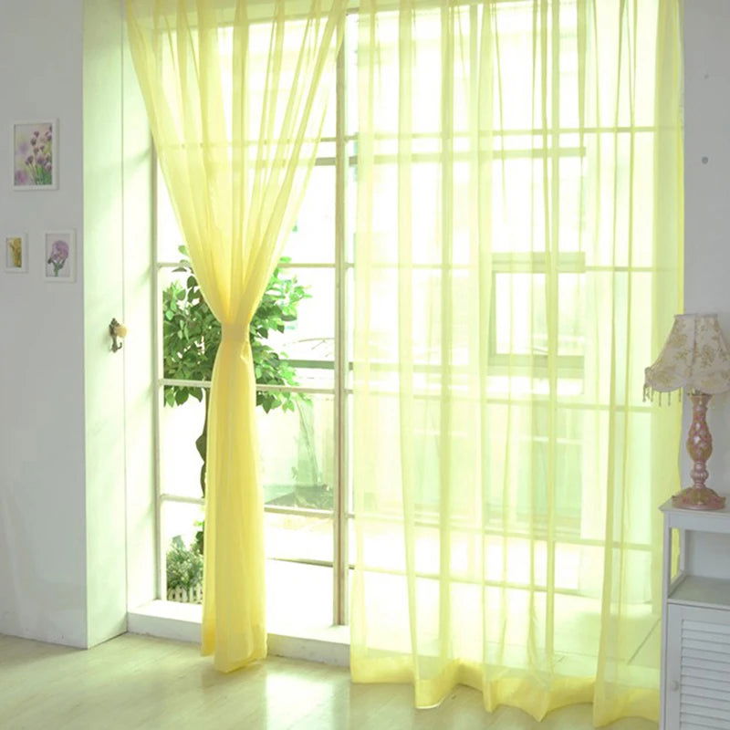 Transparent Window Gauze Solid Color Wedding Glass Gauze Household Products Light Luxury Style Easy To Install Curtains - Slobuy