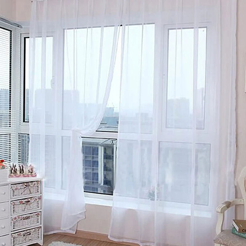Transparent Window Gauze Solid Color Wedding Glass Gauze Household Products Light Luxury Style Easy To Install Curtains - Slobuy