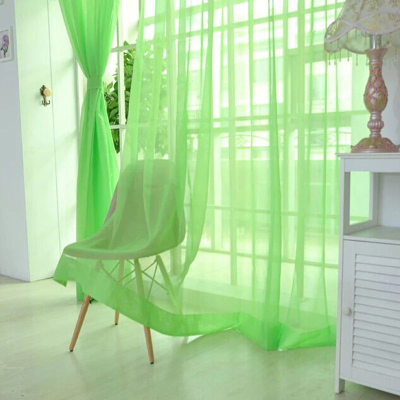 Transparent Window Gauze Solid Color Wedding Glass Gauze Household Products Light Luxury Style Easy To Install Curtains - Slobuy