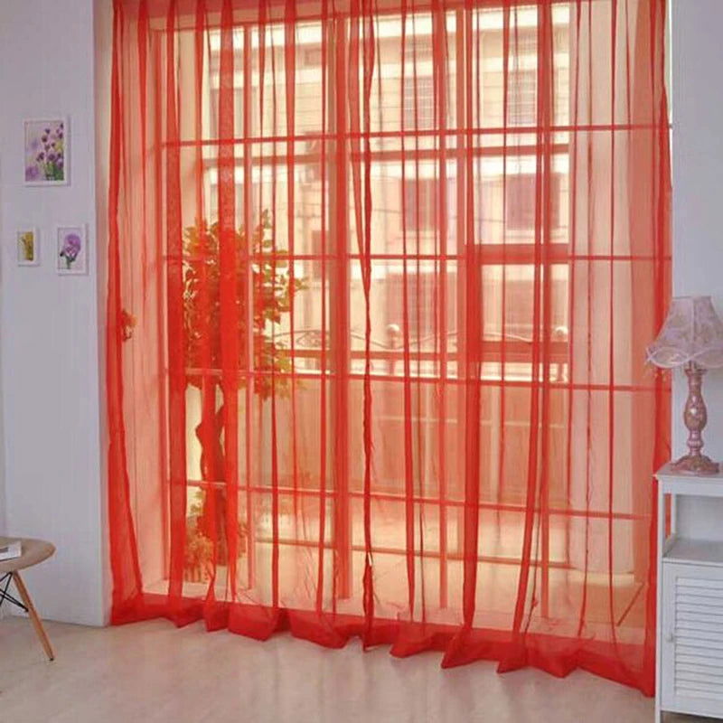 Transparent Window Gauze Solid Color Wedding Glass Gauze Household Products Light Luxury Style Easy To Install Curtains - Slobuy