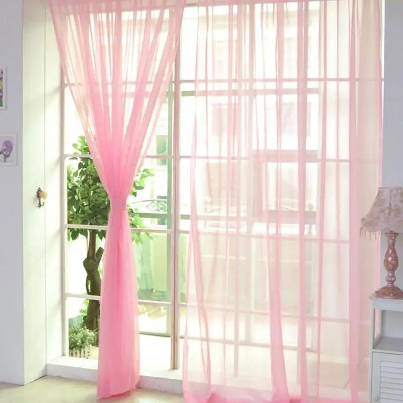Transparent Window Gauze Solid Color Wedding Glass Gauze Household Products Light Luxury Style Easy To Install Curtains - Slobuy