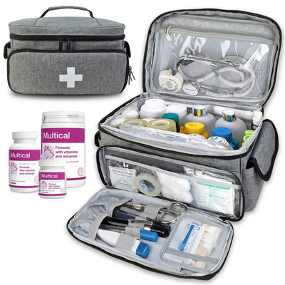 Travel First Aid Kit Bag for Home Medical Carry Bag Multifunctional Storage Organizer Layered Medicine Boxes Medicine Cabinet - Slobuy