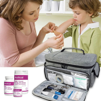 Travel First Aid Kit Bag for Home Medical Carry Bag Multifunctional Storage Organizer Layered Medicine Boxes Medicine Cabinet - Slobuy