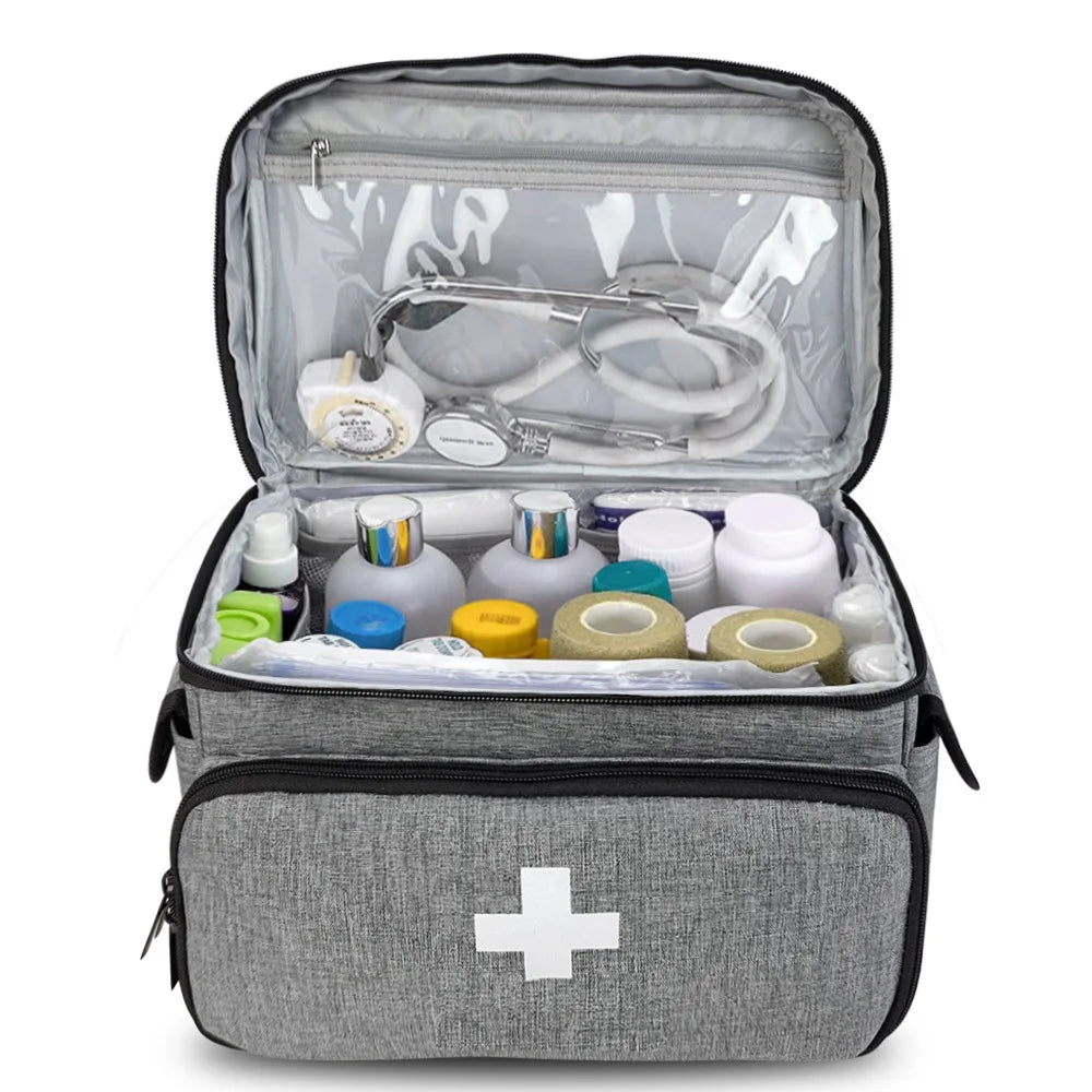 Travel First Aid Kit Bag for Home Medical Carry Bag Multifunctional Storage Organizer Layered Medicine Boxes Medicine Cabinet - Slobuy