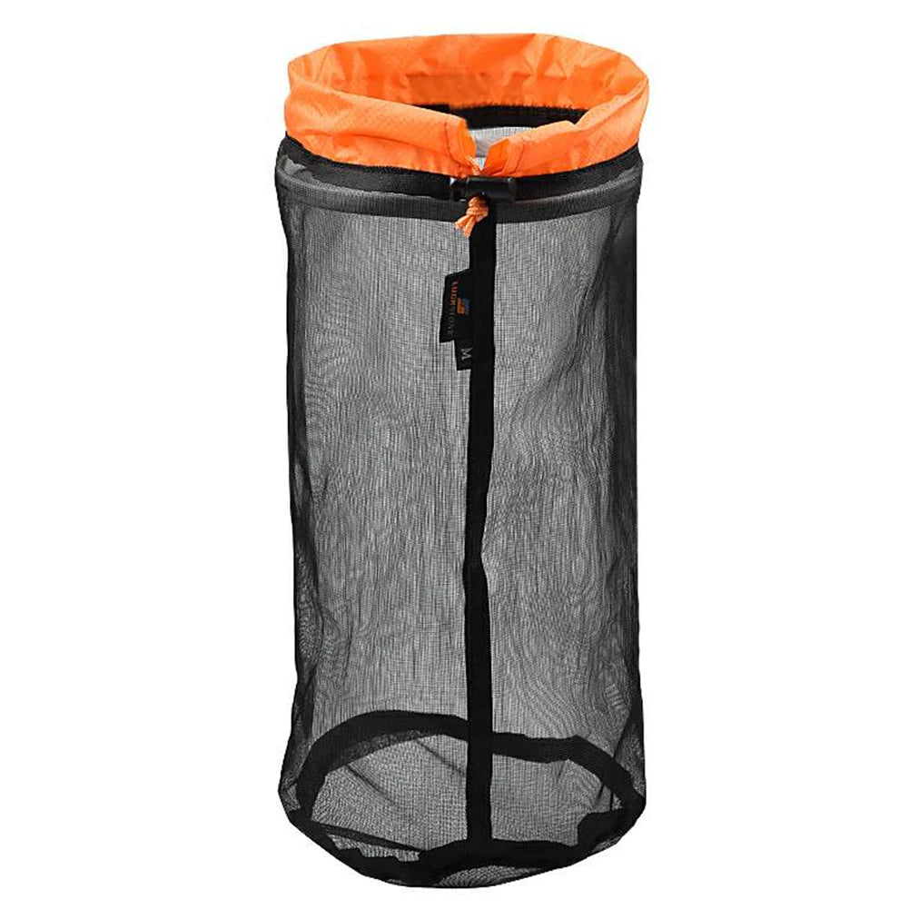 Travel Mesh Storage Bag Ultralight Outdoor Drawstring Stuff Sack Camping Traveling Organizer Hiking Tool Accessories Multi Bags - Slobuy