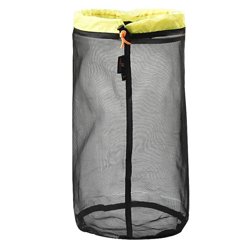 Travel Mesh Storage Bag Ultralight Outdoor Drawstring Stuff Sack Camping Traveling Organizer Hiking Tool Accessories Multi Bags - Slobuy