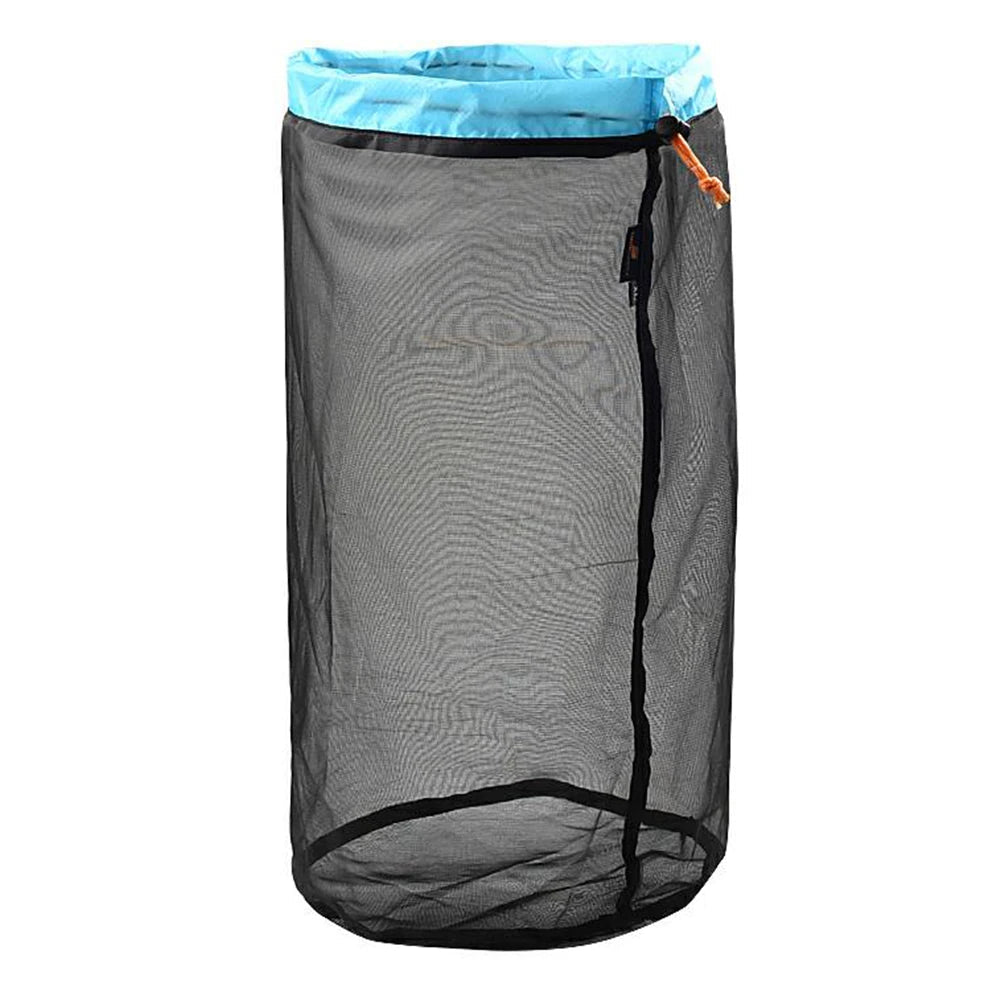 Travel Mesh Storage Bag Ultralight Outdoor Drawstring Stuff Sack Camping Traveling Organizer Hiking Tool Accessories Multi Bags - Slobuy