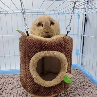 Tree Stump Shape Warm Hamster Hammock Winter Mole Tunnel Small Animal Hanging Bed Hamster Nest Pet Cage Household Supplies - Slobuy