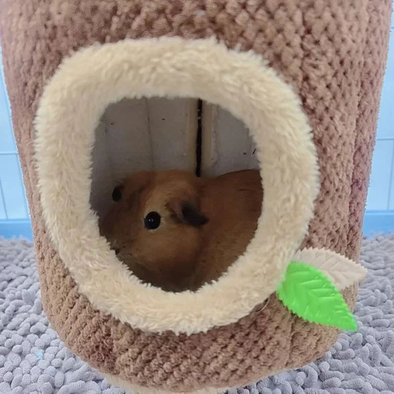 Tree Stump Shape Warm Hamster Hammock Winter Mole Tunnel Small Animal Hanging Bed Hamster Nest Pet Cage Household Supplies - Slobuy