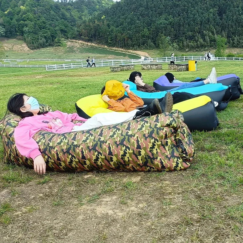 Trend Outdoor Products Fast Infaltable Air Sofa Bed Good Quality Sleeping Bag Inflatable Air Bag Lazy bag Beach Sofa 240*70cm - Slobuy