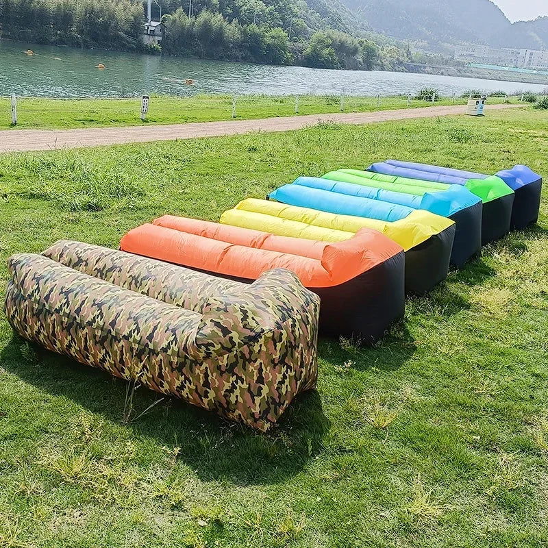 Trend Outdoor Products Fast Infaltable Air Sofa Bed Good Quality Sleeping Bag Inflatable Air Bag Lazy bag Beach Sofa 240*70cm - Slobuy