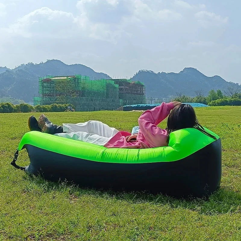 Trend Outdoor Products Fast Infaltable Air Sofa Bed Good Quality Sleeping Bag Inflatable Air Bag Lazy bag Beach Sofa 240*70cm - Slobuy