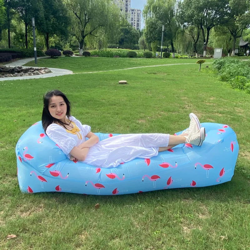 Trend Outdoor Products Fast Infaltable Air Sofa Bed Good Quality Sleeping Bag Inflatable Air Bag Lazy bag Beach Sofa 240*70cm - Slobuy