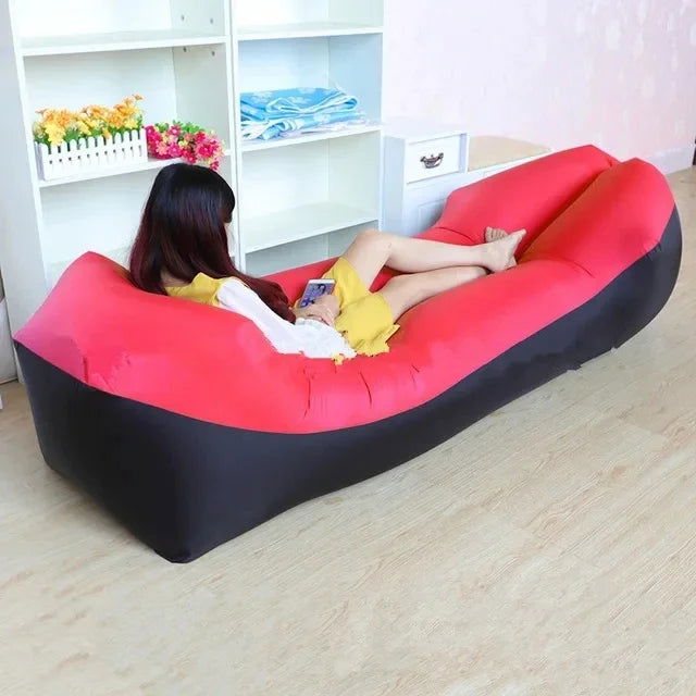 Trend Outdoor Products Fast Infaltable Air Sofa Bed Good Quality Sleeping Bag Inflatable Air Bag Lazy bag Beach Sofa 240*70cm - Slobuy