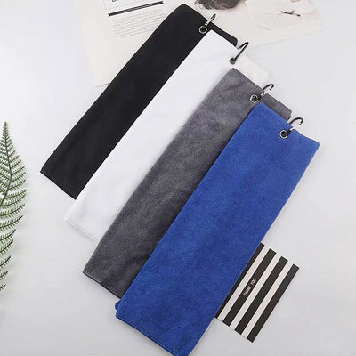 Tri-fold Golf Towel | Premium Microfiber Fabric | Heavy Duty Carabiner Clip | Four Color Options | Gift For Men And Women - Slobuy