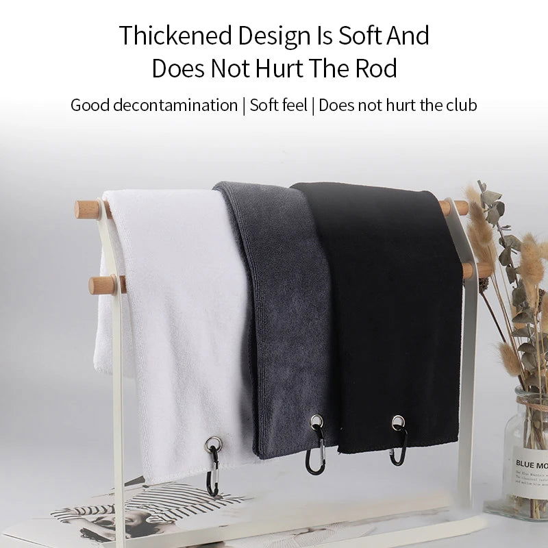 Tri-fold Golf Towel | Premium Microfiber Fabric | Heavy Duty Carabiner Clip | Four Color Options | Gift For Men And Women - Slobuy