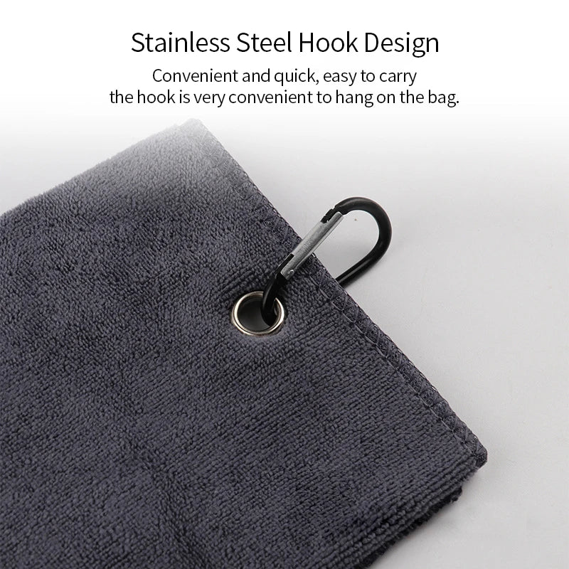 Tri-fold Golf Towel | Premium Microfiber Fabric | Heavy Duty Carabiner Clip | Four Color Options | Gift For Men And Women - Slobuy