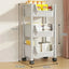 Trolley Bookshelf Portable Creative Kitchen Storage Rack Living Room Mobile Display Cabinet Corner Movable Bookshelf With Wheels - Slobuy