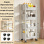 Trolley Bookshelf Portable Creative Kitchen Storage Rack Living Room Mobile Display Cabinet Corner Movable Bookshelf With Wheels - Slobuy