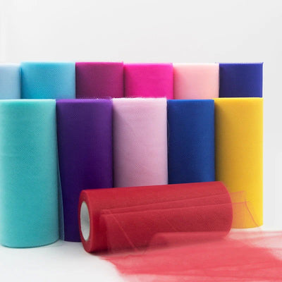 Tulle Roll Spool 25 Yards 15cm White Organza Roll Red Blue Tulle Organza Fabric Tutu Skirt Girl Baby Shower Decor Party Supplies - Slobuy