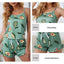 Two Piece Summer Women Pajamas Sexy Avocadoprint Sleeveless Silk Satin Cami Top Shorts Sleepwear Home Clothes For Women Loungewe - Slobuy