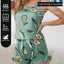 Two Piece Summer Women Pajamas Sexy Avocadoprint Sleeveless Silk Satin Cami Top Shorts Sleepwear Home Clothes For Women Loungewe - Slobuy
